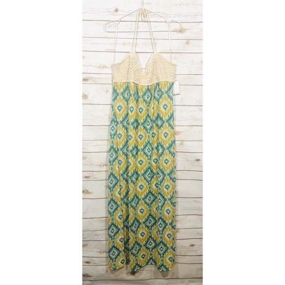 Grass collection halter back cable knit front maxi size L - Picture 1 of 5